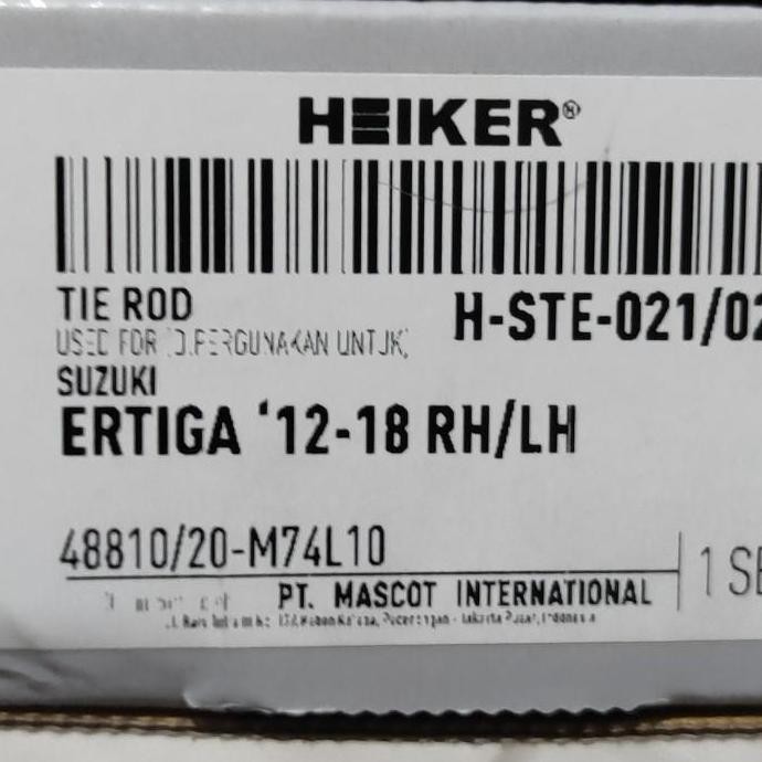 . Tie rod end ertiga 2012-2017 Heiker (harga set)