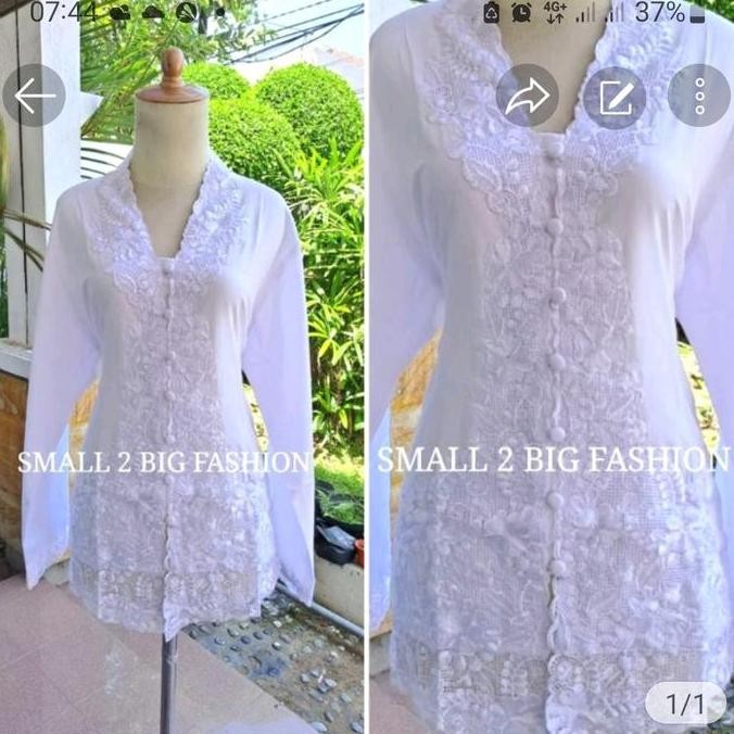 Promo / Terlaris kebaya panjang putih / kebaya katun / kebaya modern / kebaya encim Terbaik