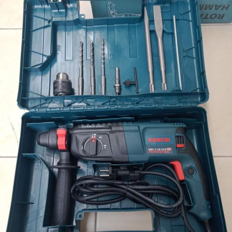 MESIN BOR DRILL 226MM BONCHI BOR ROTARY HAMMER 3 FUNGSI