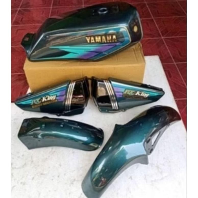 Cover body set RX KING warna hijau botol plus stripping