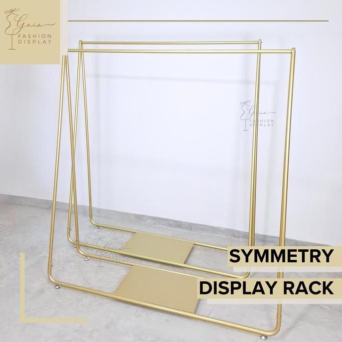 NEW Rak Display Gantungan Rak Toko Baju Gawang Golden Bronze Rak Display Gold Gawang Unik (BH)