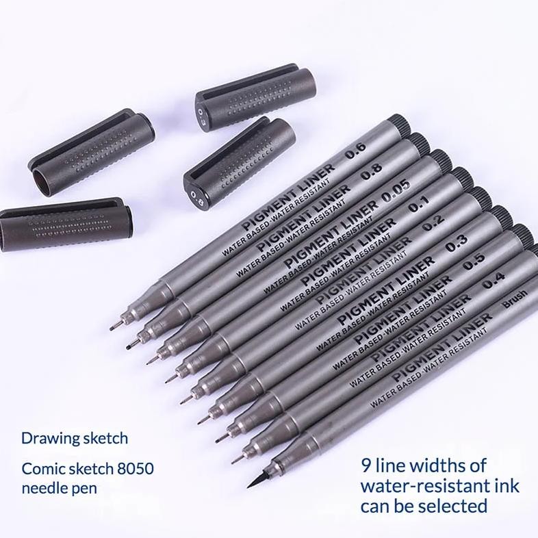 

Waterproof Single Art Markers Brush Pen Office Student School Painting Line Drawing Black Fine Sketch Hook Line Pen Art Supplies