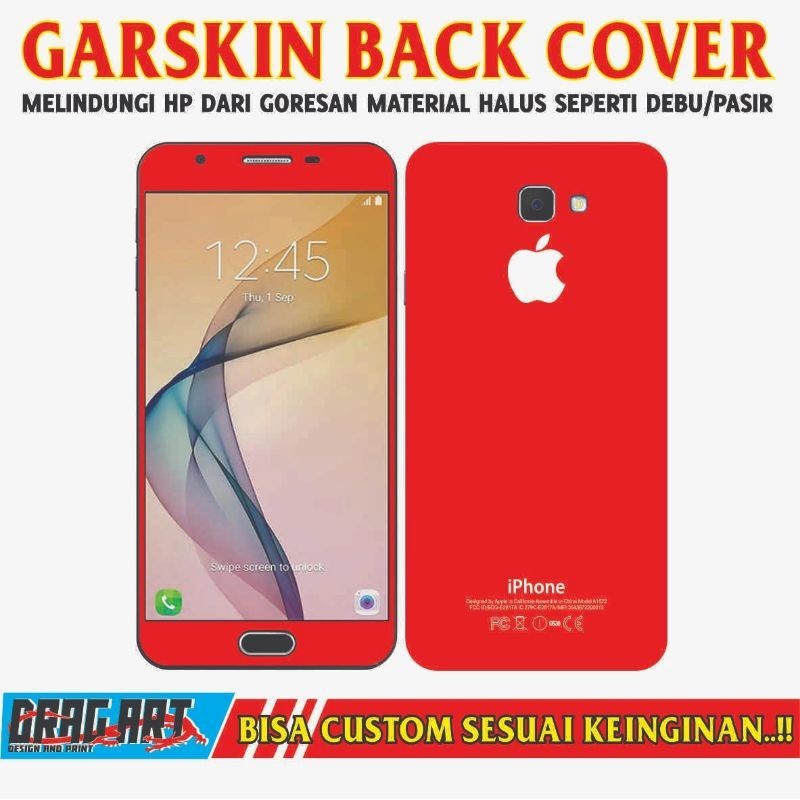 

Terlaris Presisi Samsung J7 J5 Prime Iphone Merah Casing/Stiker Panel Vynil Bisa Custom Dan COD