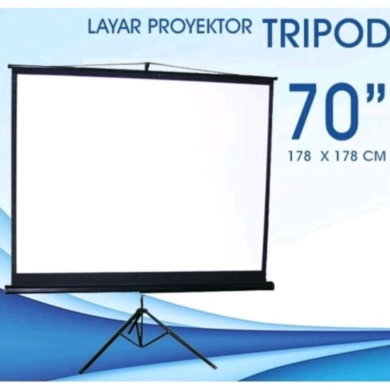 Layar Proyektor/ Layar Proyektor Tripod 70 Inch / Screen Proyektor Manual Wall 70 Inch MURAH