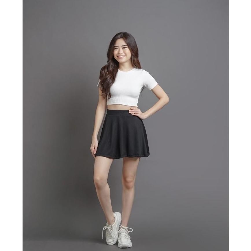 Hemat Rok Scuba Rok Mini Skirt Rok Pendek Rok Hitam Korean Style Olahraga Zumba Senam