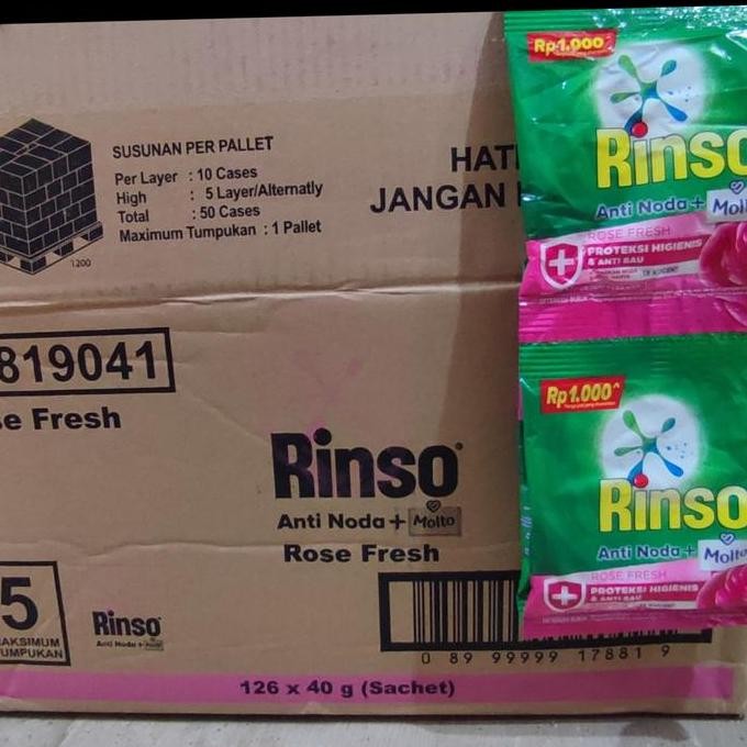 READY STOK Rinso Detergent Bubuk Sachet 1 Dus 126 Sachet x 42gr