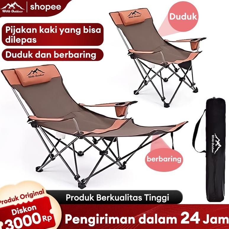 Kursi Lipat Outdoor /kursi lipat tidur /kursi lipat portable/Sandaran Kursi camping  Tinggi Dengan S