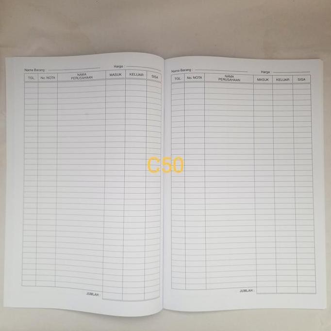 

Buku persediaan barang, buku stock barang, ukuran folio