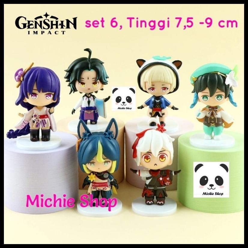 FIGURE GI GENSHIN IMPACT (SET 6 CHIBI) TOPPER ANIME JEAN WIN KAEYA NIJISANJI KAWAII