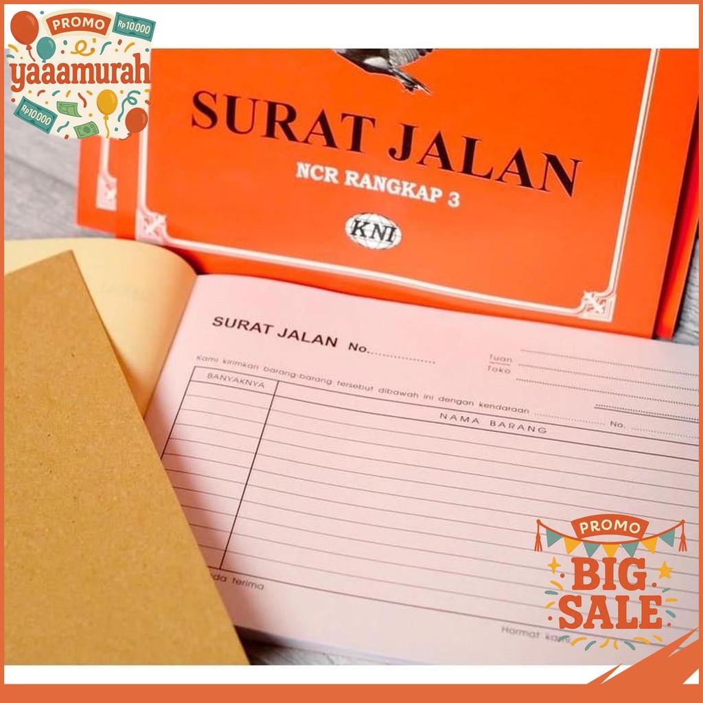 

SURAT JALAN 3 RANGKAP KNI 72 LEMBAR ISI 10 PCS