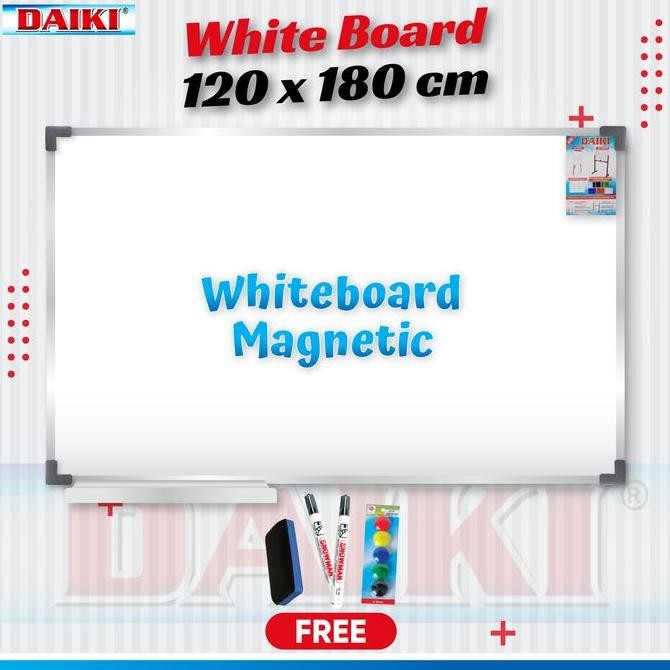 

Whiteboard / Papan Tulis Magnetic DAIKI Uk 120x180 Cm Kualitas Original
