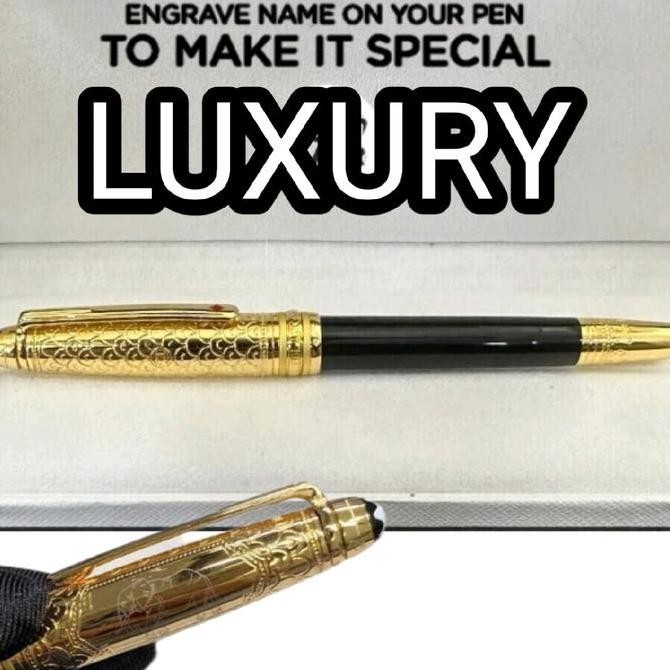 

Bollpoint Mewah MBLNC LIMITED Gold Black Stationery Pulpen Kualitas Original