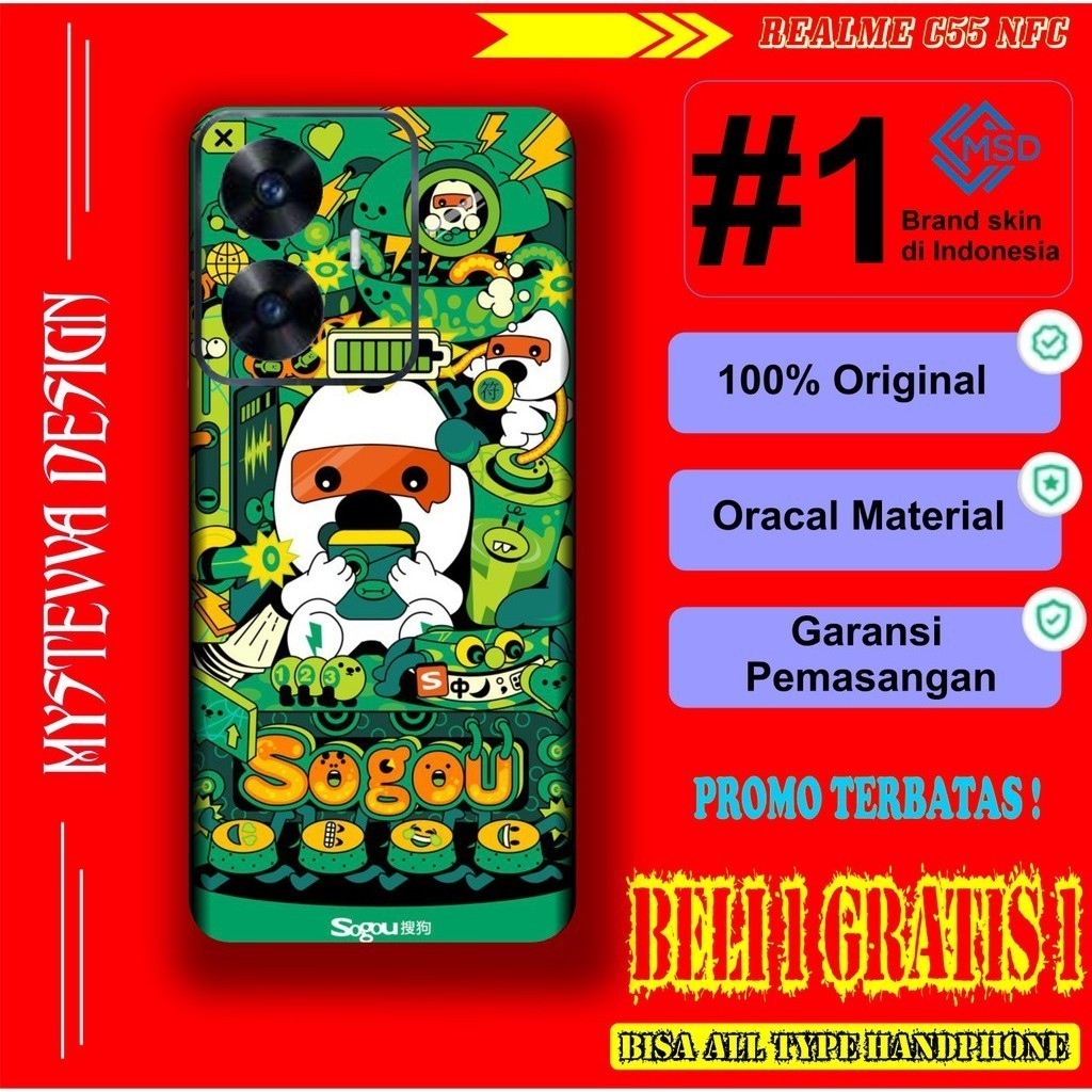 

Terlaris Presisi Realme C55 Casing/Stiker Panel Vynil Bisa Custom Dan COD