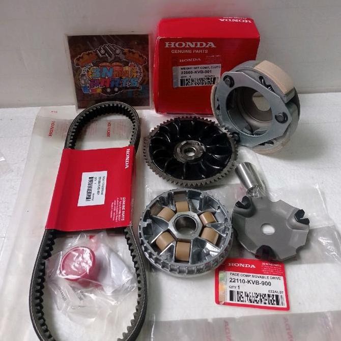 PAKET FULL SET CVT KAMPAS GANDA ASSY HONDA VARIO 110 KARBU VARIO TEHCNO KARBU KODE-KVB Kualitas Orig