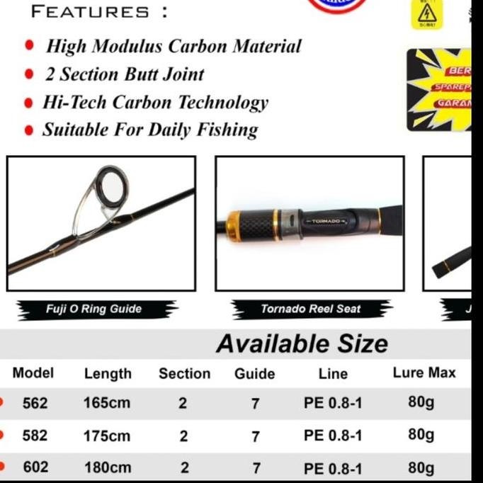 

Terlaris Joran Tornado Light Jig Force 562 582 602 Pe 08 20 Joran Jigging Laut