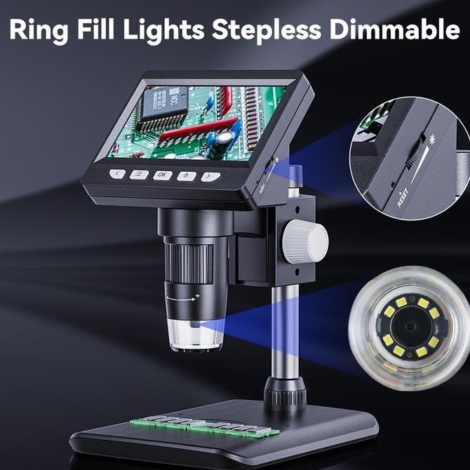 

Mikroskop Digital 4.3 Inch 2000mAh Microscope 1000X 1080P IPS Portable Kualitas Original