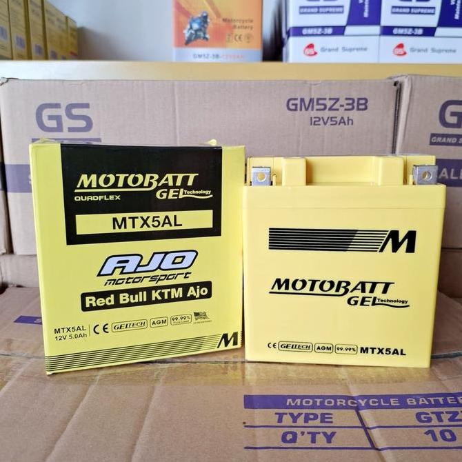 Aki Motor Supra 100cc, Supra Fit, Astrea Grand, Smash Motobatt MTX5AL Aki Kering Gel Original honda 