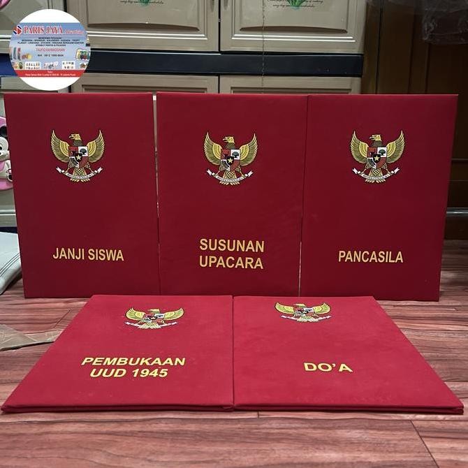 

Map sekolah map bludru kantor map upacara bendera 1 sett full Merah Kualitas Original