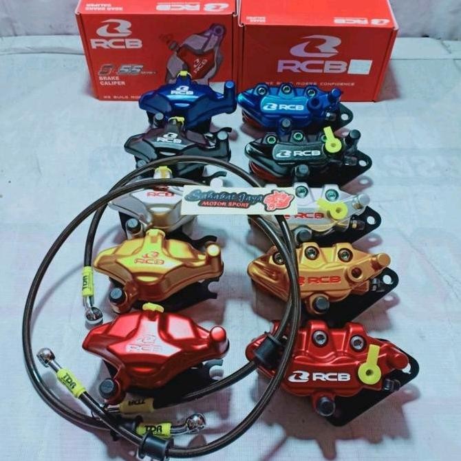 Paket RCB Kaliper Depan RCB Kaliper Belakang RCB Selang Rem Depan Belakang TDR Hitam Karbon Satria F