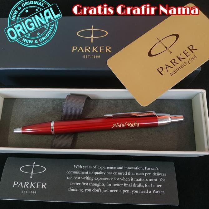 

pulpen mewah parker red original exclusive gratis Grafir nama Kualitas Original