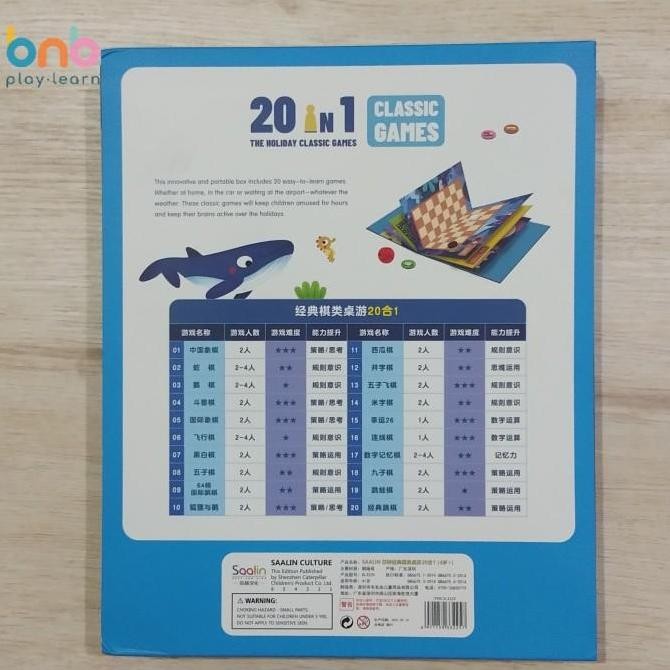 Saalin 20 in 1 Classic Board Game Mainan Edukasi Anak Kualitas Original