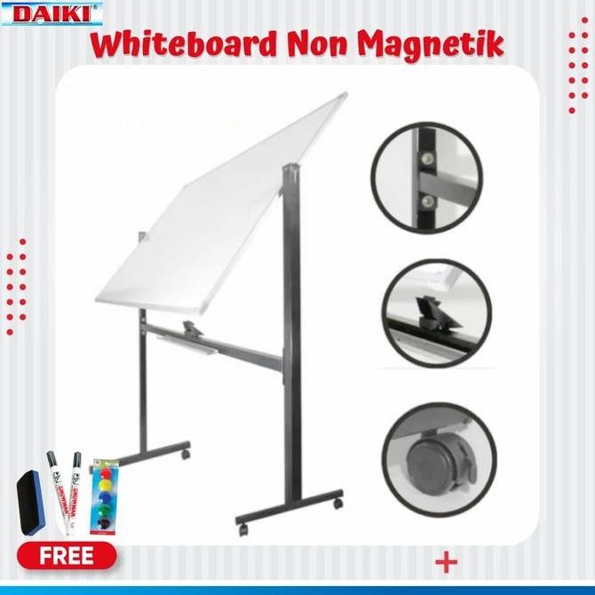 

DAIKI Papan tulis non magnetic Double face Uk 120x180 Cm Kualitas Original