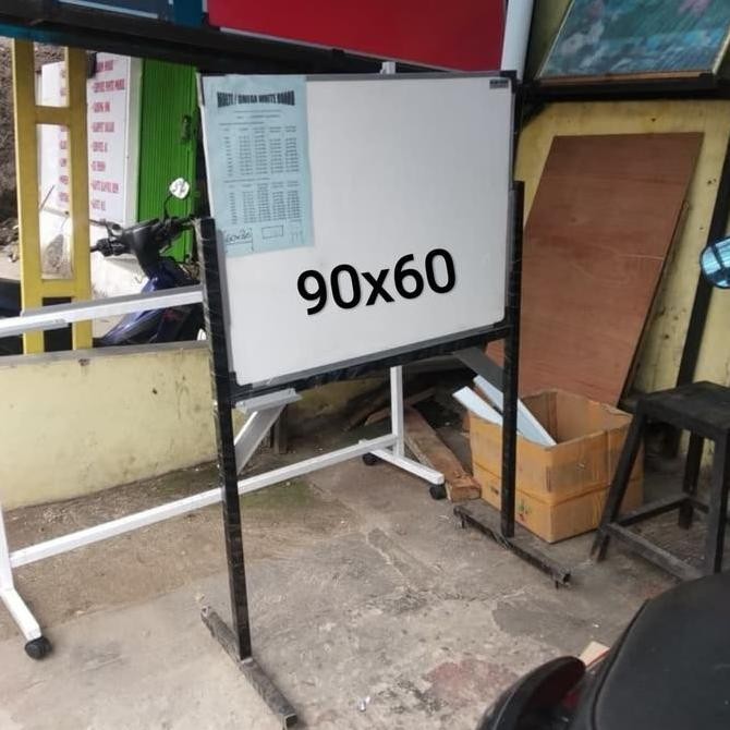 

White board 90x60 + kaki roda stand magnet Kualitas Original