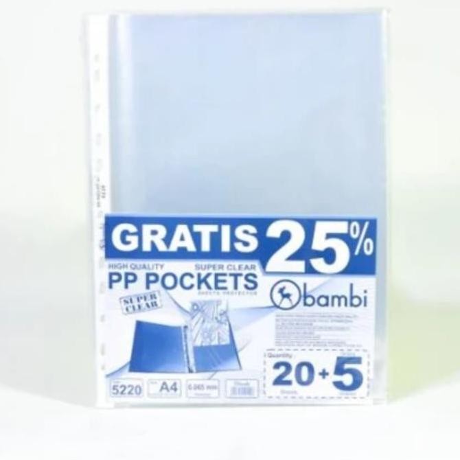 

PP POCKET BAMBI A4 PER DUS ISI 50SHEET Kualitas Original