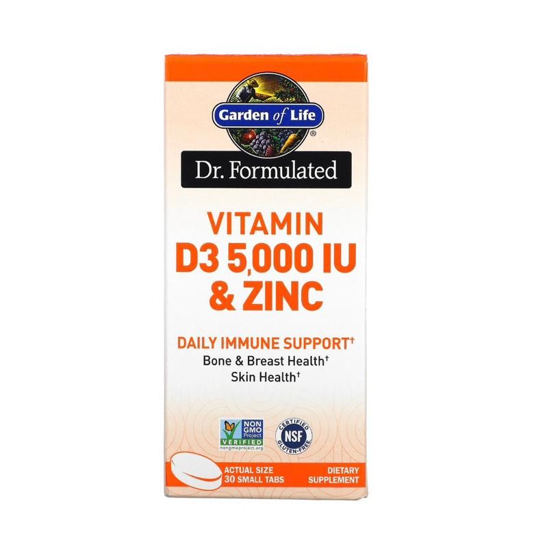 Garden Of Life Dr. Formulated Vitamin D3 5000 Iu & Zinc 30 Small Tabs