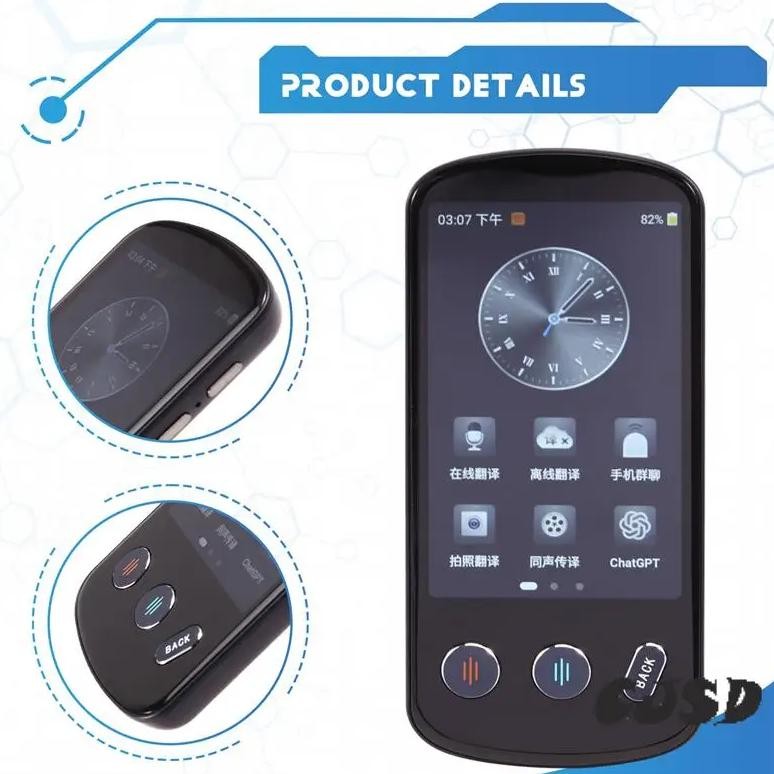 

CJSD-P60 Portable Audio Translator 138 Language Translating Offline In Real Time AI Voice & Photo Translation Device