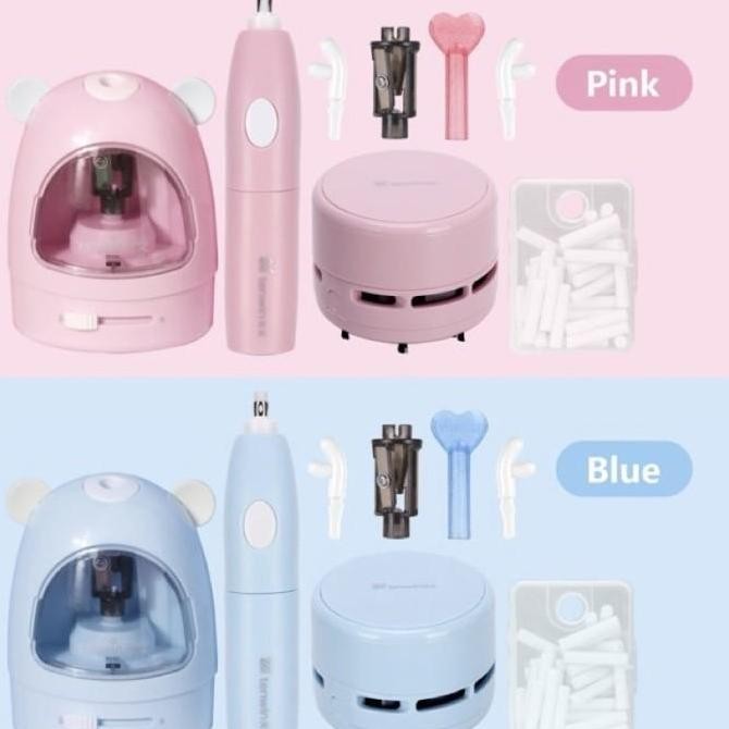 

tenwin electric stationery set alat tulis penghapus serutan electric Kualitas Original