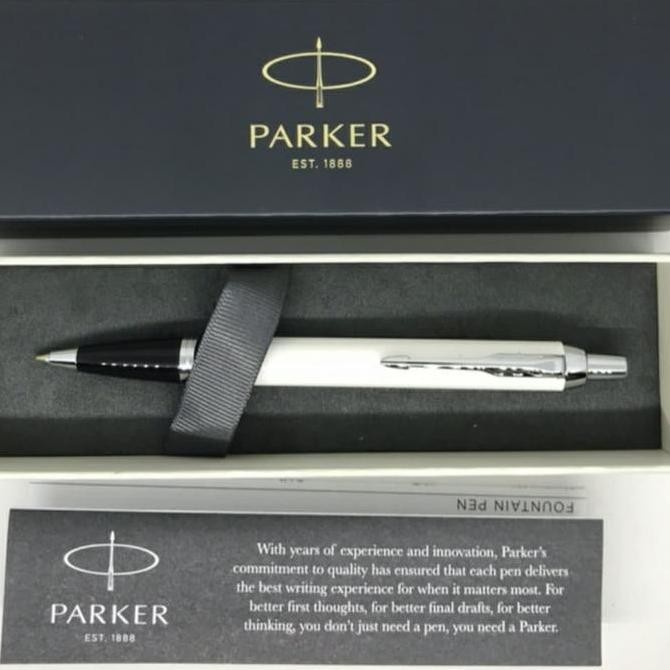 

Pen Parker New IM White CT Ballpoint M.Blk TB Kualitas Original