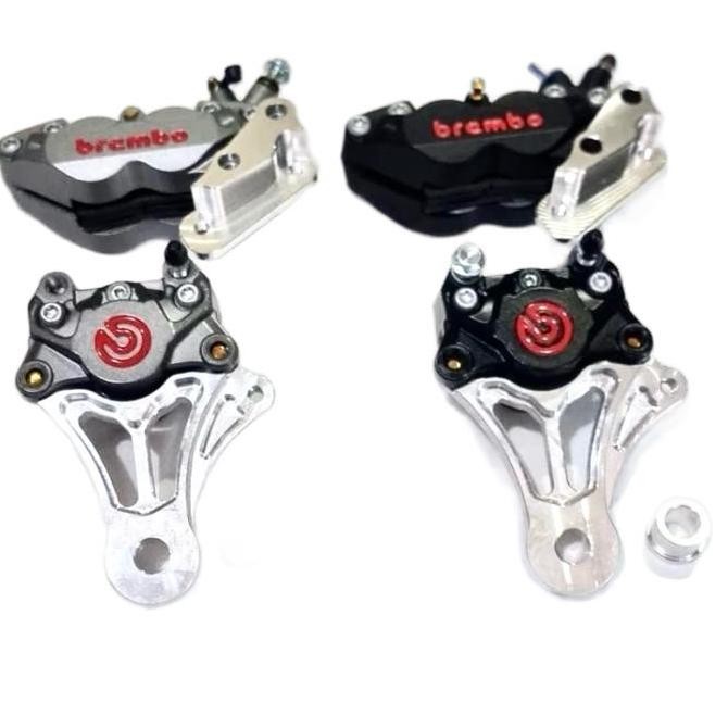 PAKET KALIPER VARIASI BIG POT DEPAN BELAKANG PLUS BREKET FULL SET NINJA R RR SATRIA FU Cakram Disc M