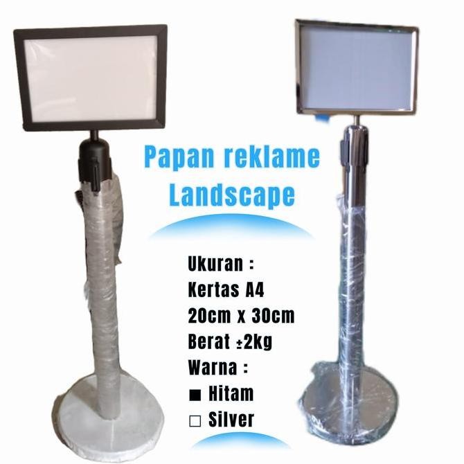 

Papan Tiang Antrian Reklame A4 F4 Stainless Kualitas Original