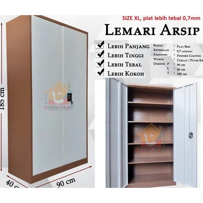 

PROMO Lemari Arsip Filing Cabinet Besi 2 Pintu Full Plat A18 MS Kualitas Original