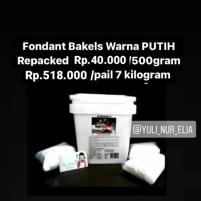 

Tersedia Bakels putih kemasan 7kg (1pail)