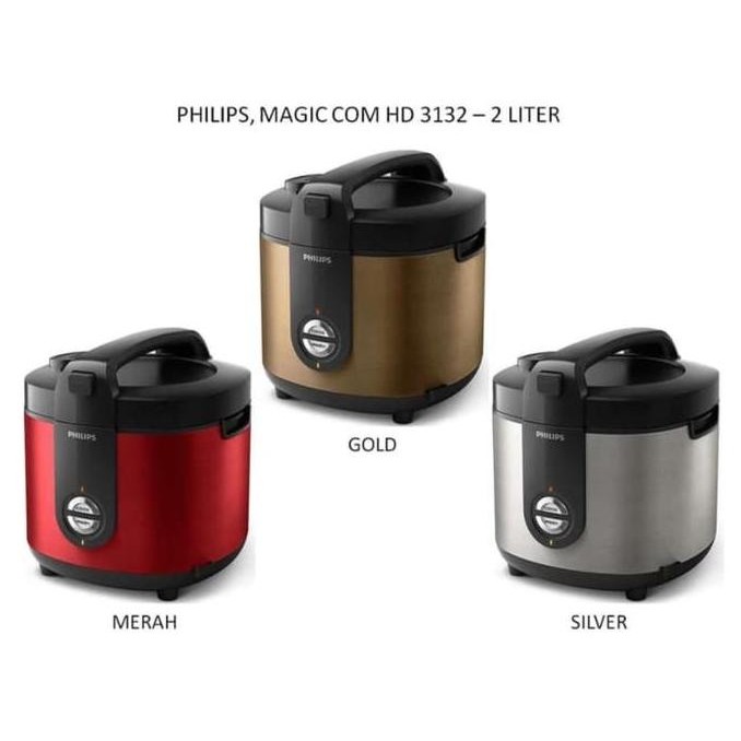Tersedia PHILIPS Magicom Rice Cooker Penanak Nasi 2L HD3132 HD-3132 Stainless