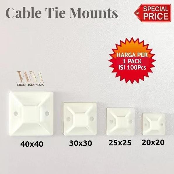 

Tie Mount 40x40 Pengikat/Pengait Kabel Tie Self Adhesive Cable