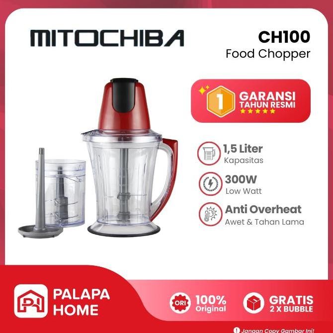 Tersedia Chopper Mitochiba CH 100 Food Choper Mito Coper Blender Copper Chooper Merah 2 Set Mata Pis