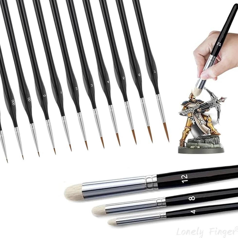 

Miniature Paint Brushes, 3/11/14 Pcs Dry Brush Model Brushes, Micro Detail Paint Brush Set For Acrylics, Oils, Figurine