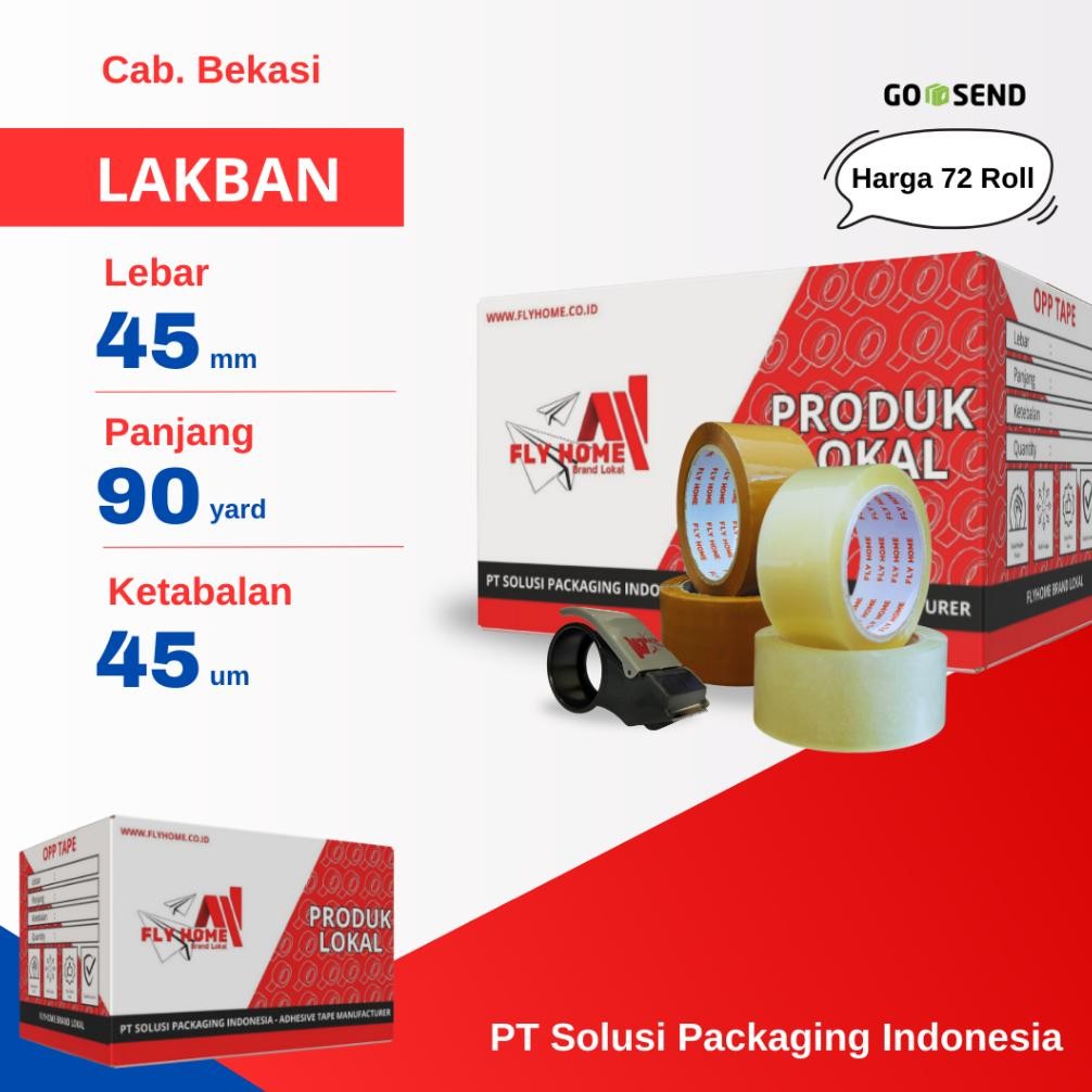 

LINDU FLYHOME 1Dus Lakban Bening Coklat 45x90Y 2inch 81METER 90 Yard INSTAN