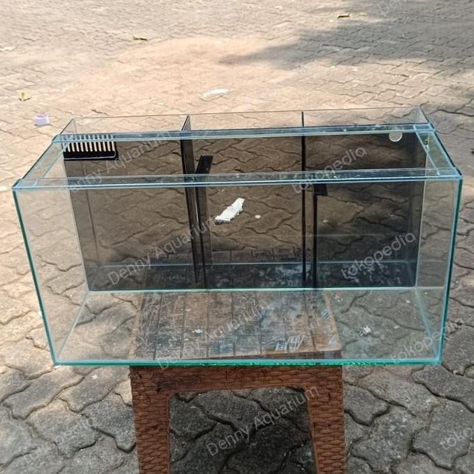 Aquarium Kaca Filter Belakang Ukuran 80X40X40Cm Kaca 8/5Mm