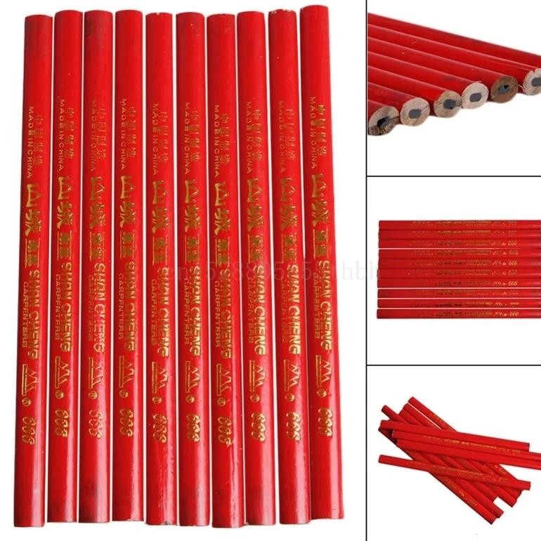 

10Pcs Carpenter'S Pencil Thick Core Black Pen Special Marking Pen Diy With Scale Carpenter'S Tool Pen Stationery Marking Pen