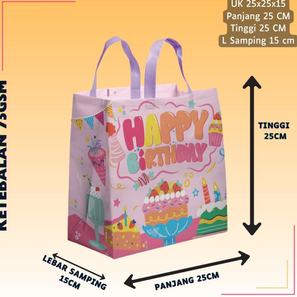 

Lusinan 12 Pcs Tas Souvenir Ulang Tahun Anak Goodiebag Motif Kartun Hampers Goodie Bag