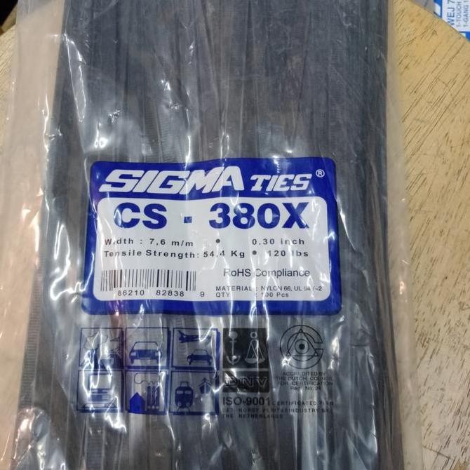 

Kabel Ties / Kabel Tis / Cable Tie CS 380 X 7.6 mm Hitam 38 cm SIGMA