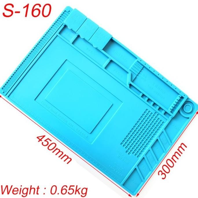 ALAS MEJA KERJA SERVICE SILICONE PAD MATRAS SOLDER TAHAN PANAS S160