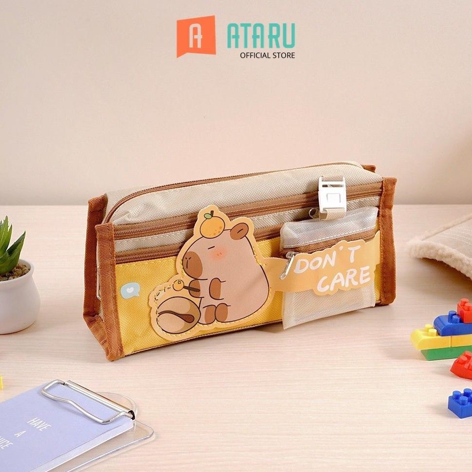 

LINDU Ataru Tempat Pensil Dengan Extra Pouch Capybara - Cokelat Pouch Pensil Pulpen Pencil Case Tempat Alat Tulis Peralatan Tulis Kids School Stationery