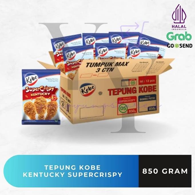 

Terlaris 1 Dus Isi 12 Bungkus Kobe Tepung Bumbu Supercrispy Kentucky 850 Gram