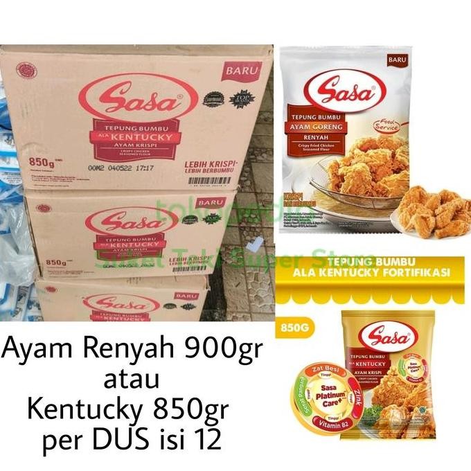

Sale Sasa Tepung Ayam Goreng Renyah 900 Gr / Kentucky 850 Gr Per Dus Isi 12