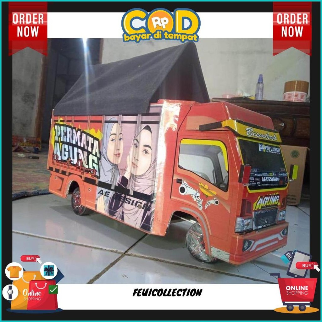 Cod Miniatur Truk Oleng Permata Agung Variasi Terpal, Trek, Trak, Truck Oleng Miniatur, Truk Oleng K